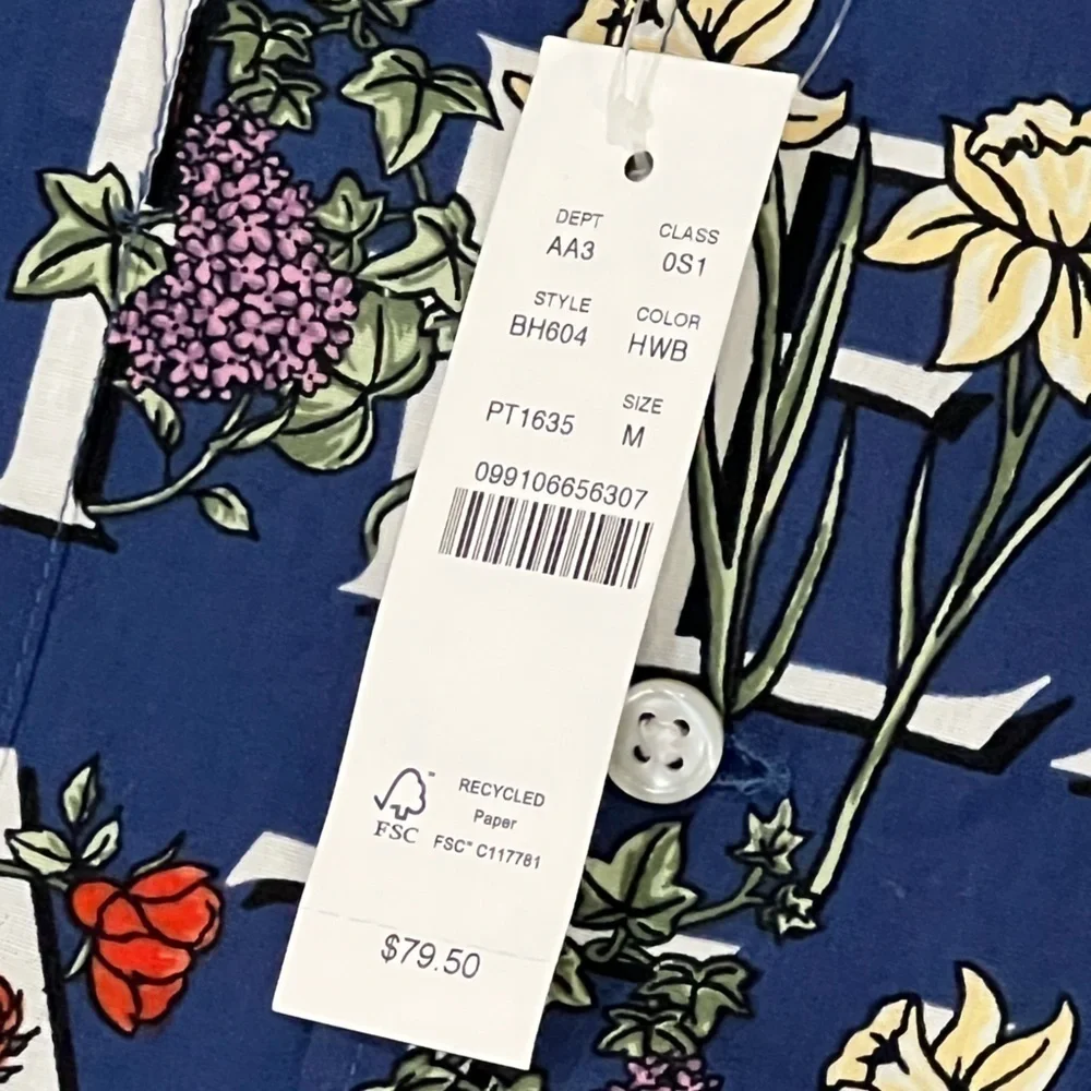 NWT J. Crew Men’s Medium HEATWAVE Shirt Sleeve Button Front Vacation Shirt